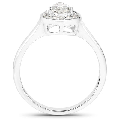 Bague de fiançailles en diamant véritable de 0,64 carat en or blanc 14K
