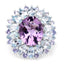 Bague en argent sterling avec améthyste de 7,79 carats, topaze bleue et tanzanite