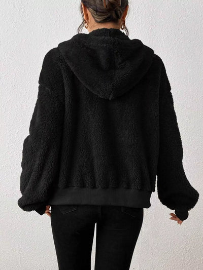 Zip-Up Plush Hooded Jacket