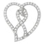 Collar con colgante de corazón y cinta de concienciación de diamantes en oro blanco de 14 quilates