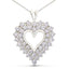 Collier Pendentif Cœur Ouvert à Deux Rangées en Argent Sterling 925 avec Diamants