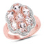 Anillo de Compromiso de Morganita y Diamantes de 3.06 Quilates en Plata Esterlina
