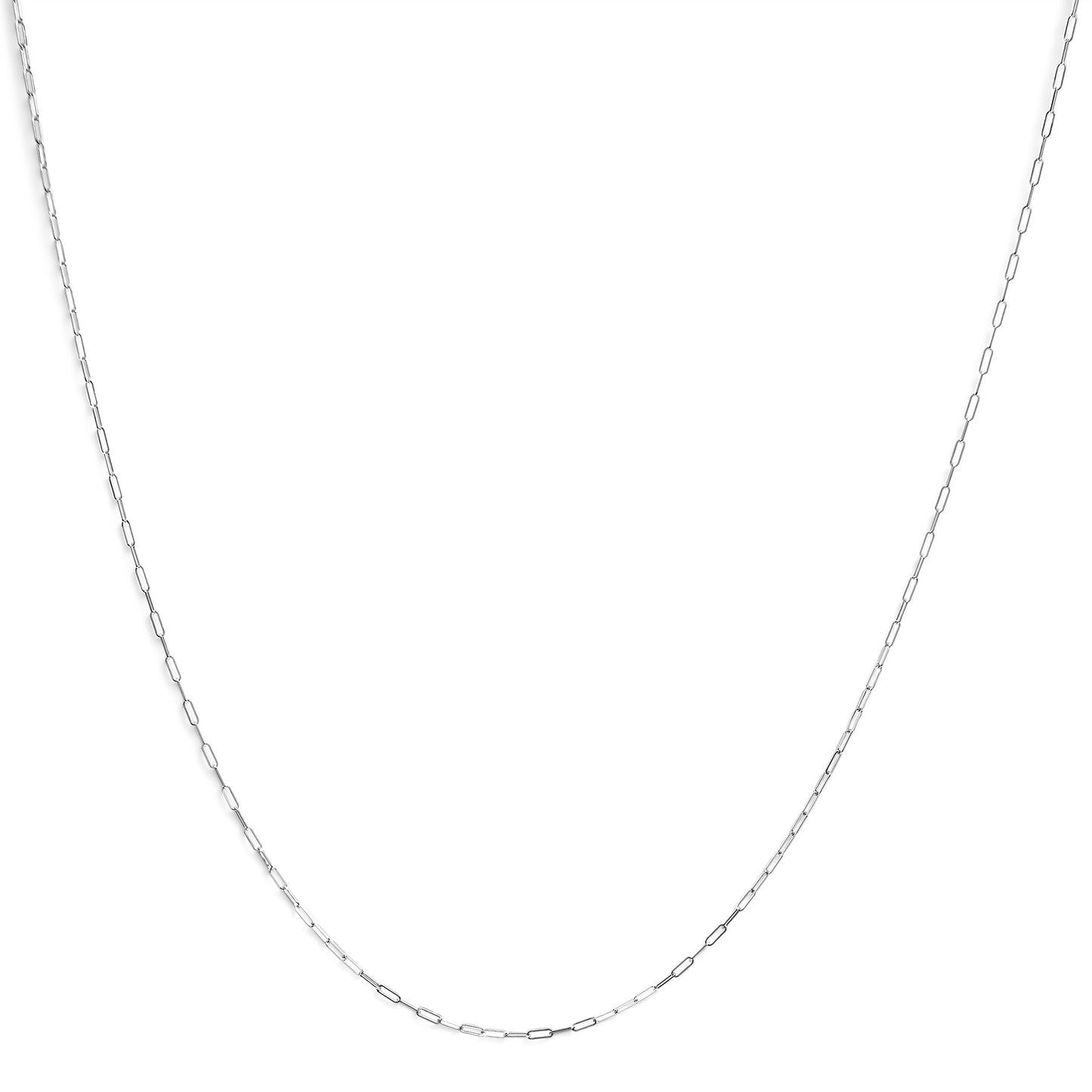 Collier en chaîne en papier clip en or jaune 14K unisexe de 1,5 mm - 18 pouces