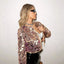 Chic Sequined Cropped Jacket for Stylish Occasions