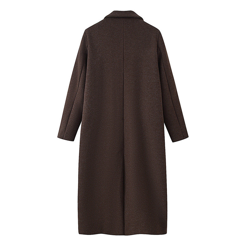 Manteau en laine uni élégant pour femmes