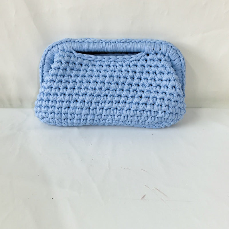 Women's Hand-Crocheted Dumpling Clutch Bag