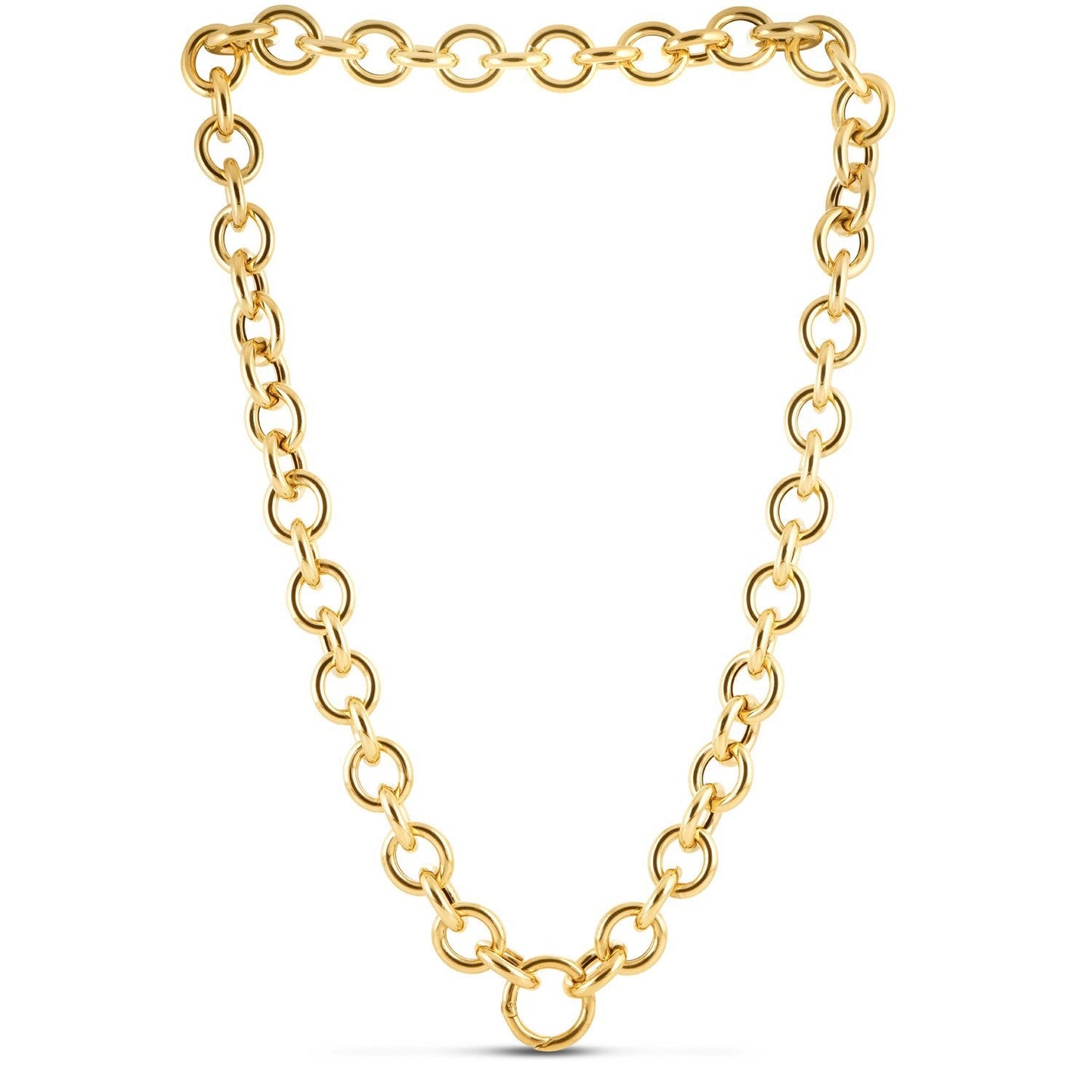Collier en chaîne à maillons ronds en or jaune 14 carats