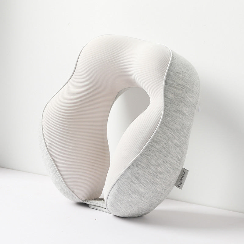 Memory Cotton U-Shaped Travel Pillow - Removable & Washable