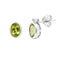 1.23ct Peridot and Diamond Stud Earrings in 10KT White Gold