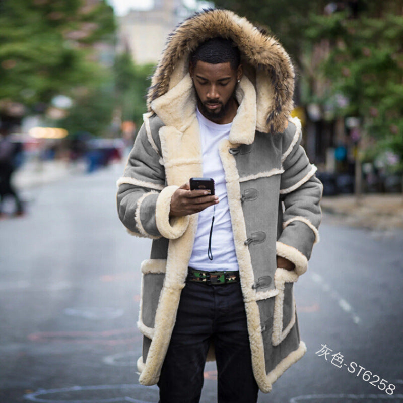 Men's Casual Slim Lapel Hooded Jacket