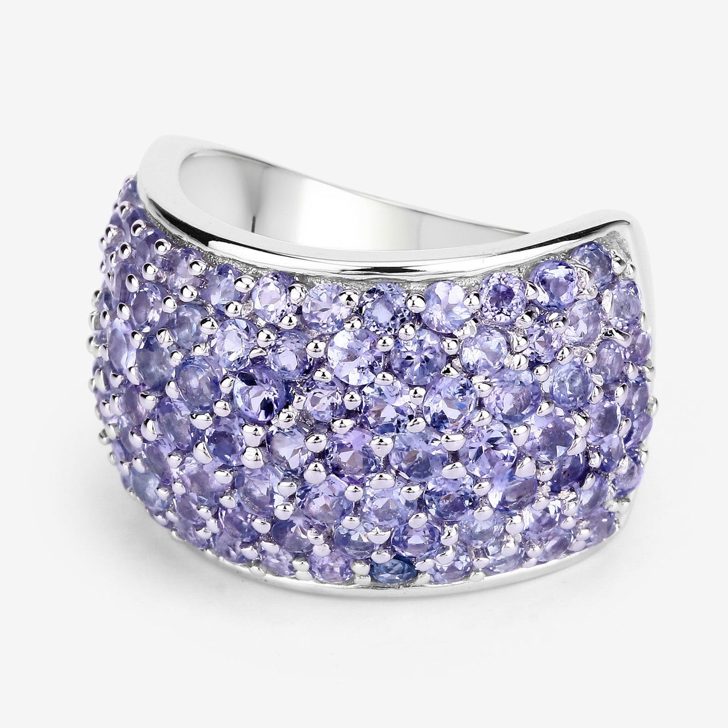 Bague de fiançailles en argent sterling avec tanzanite véritable de 4,22 carats