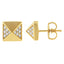 Boucles d'oreilles en diamant pyramide en or jaune 14K
