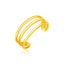 Anillo de dedo de tres barras de oro amarillo de 14k