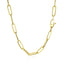 Collar de cadena de papel clip audaz de oro amarillo de 14 quilates