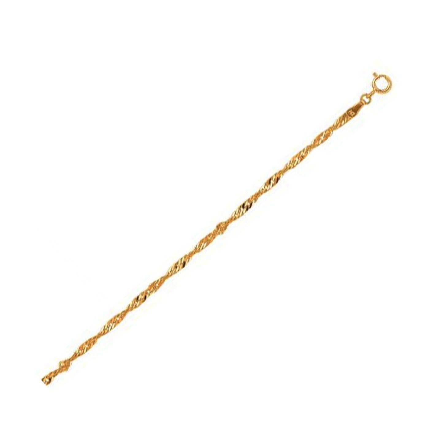 Bracelet de cheville en or jaune 10 carats - 2,2 mm