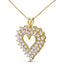 Collier Pendentif Cœur en Diamant Plaqué Or Jaune 14K