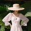 Seaside Sunshade Large Brim Flat Top Straw Sun Hat