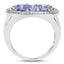 1.70 Carat Genuine Tanzanite Sterling Silver Engagement Ring