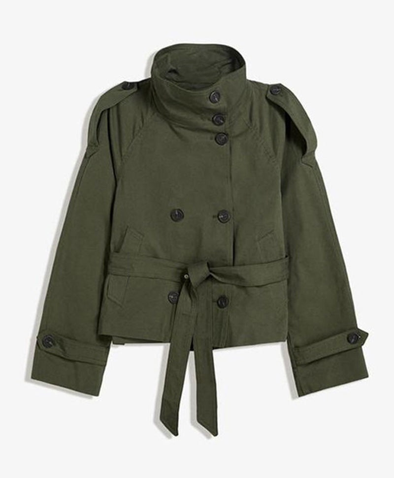 Abrigo Trench de Mujer con Botones y Cintura Ajustable
