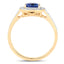 Bague de fiançailles en saphir bleu et diamant de 1,31 carat en or jaune 18K