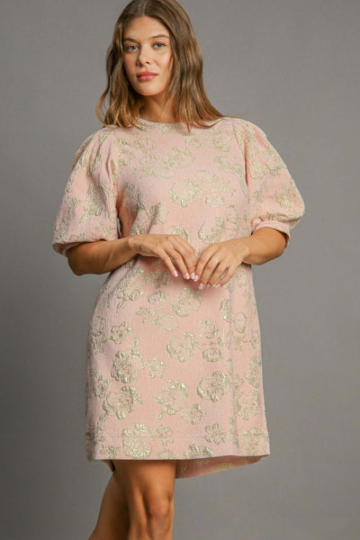 Elegant Floral Puff Sleeve Mini Dress - Vintage Inspired