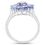 2.43 Carat Genuine Tanzanite & Sterling Silver Floral Ring