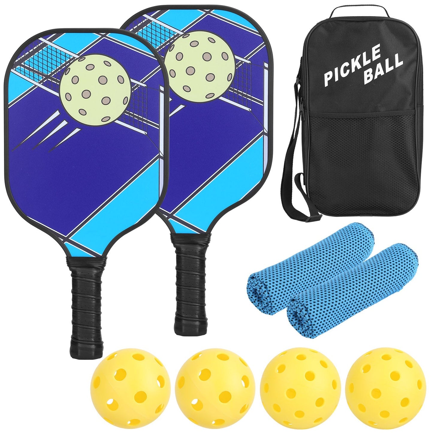 Ensemble de Pickleball Premium avec Paddles en Fibres de Verre et Sac de Transport