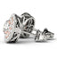 14k White and Rose Gold Round Halo Diamond Earrings