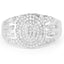 Anillo de Compromiso de Diamante Blanco Genuino de 1.15 Quilates en Plata de Ley