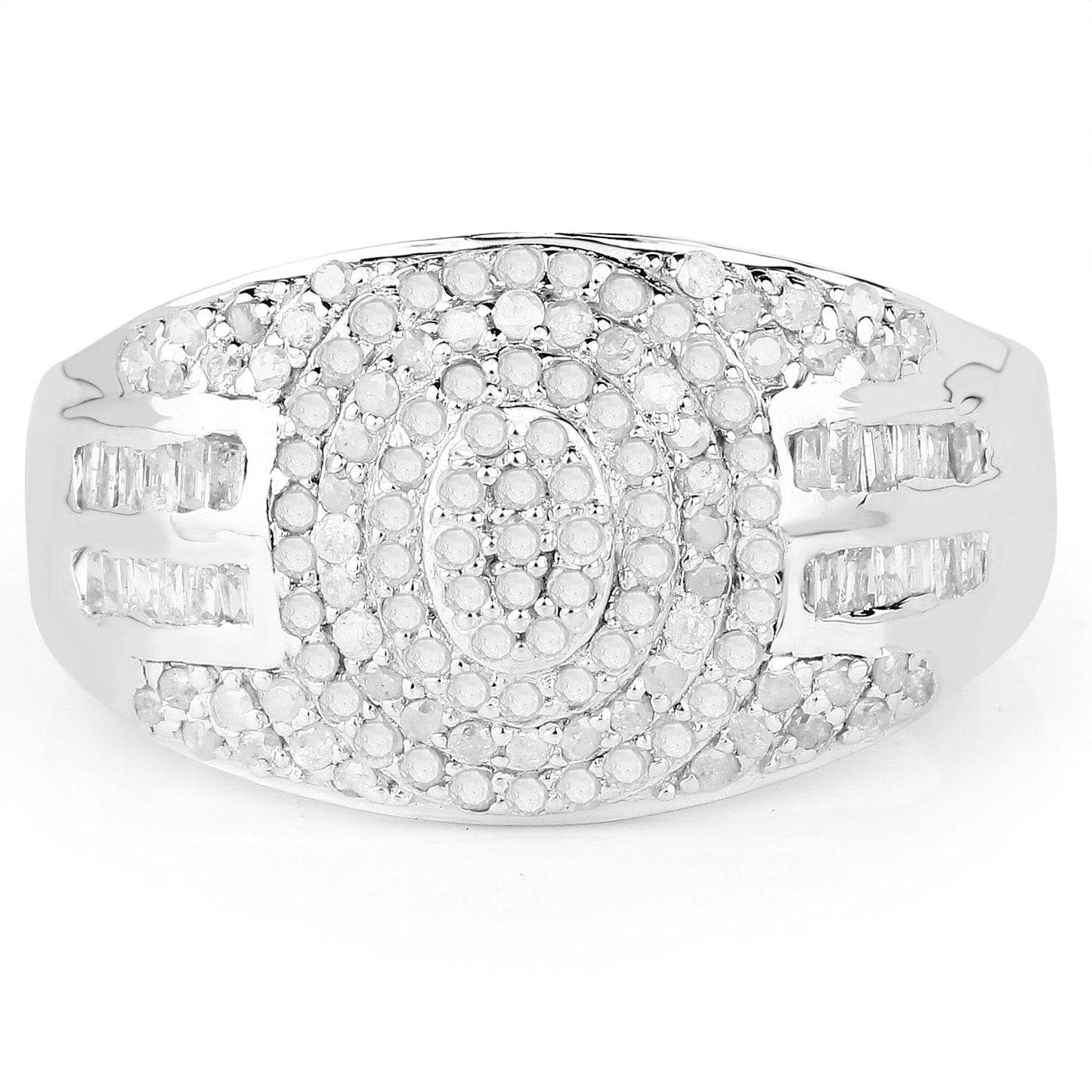 Anillo de Compromiso de Diamante Blanco Genuino de 1.15 Quilates en Plata de Ley