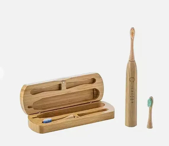 Cepillo de dientes eléctrico recargable por USB de bambú