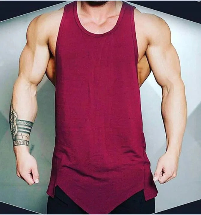 Camiseta sin mangas de gimnasio atlético para hombres - Chaleco sólido