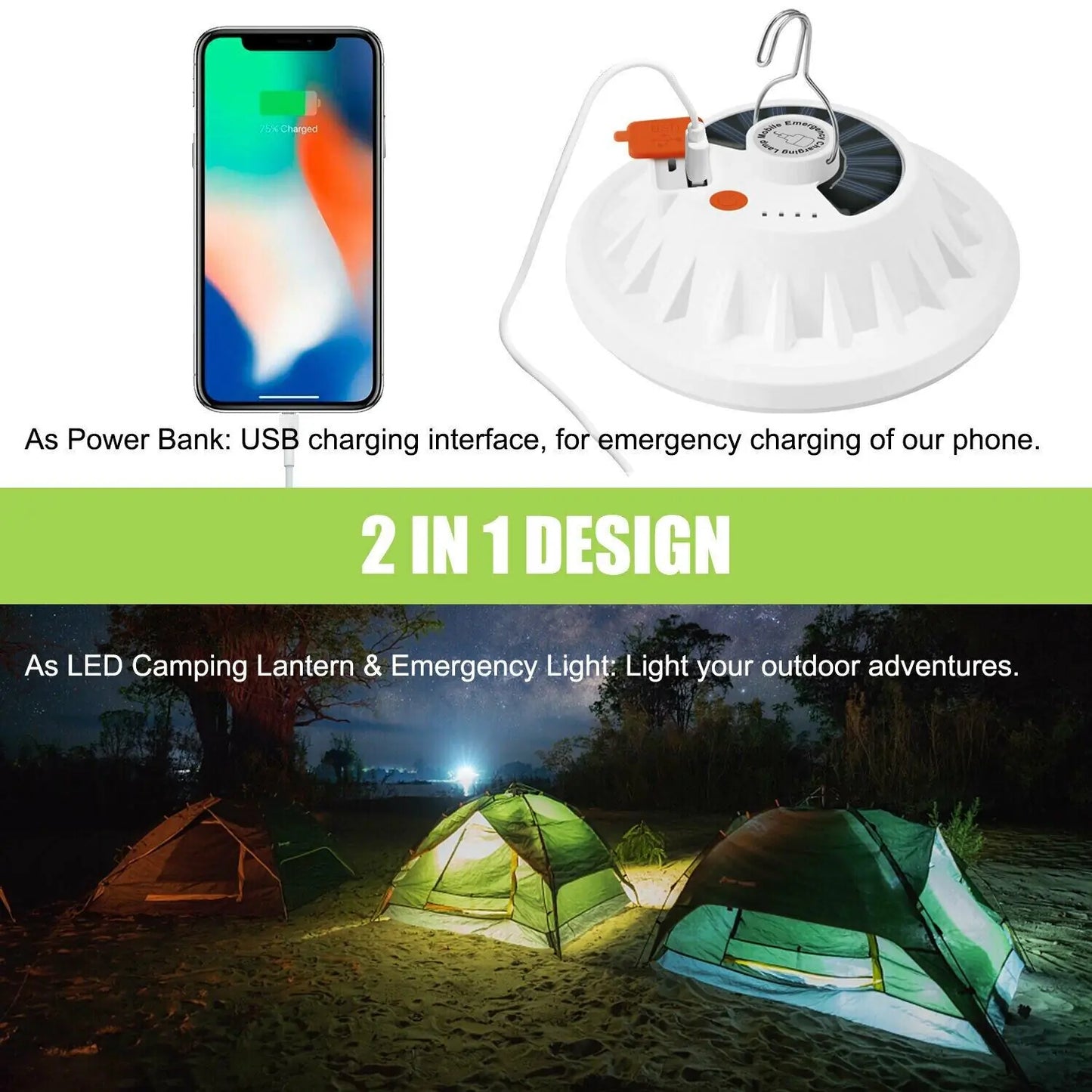 Rechargeable 60 LED Outdoor Camping Tent Light