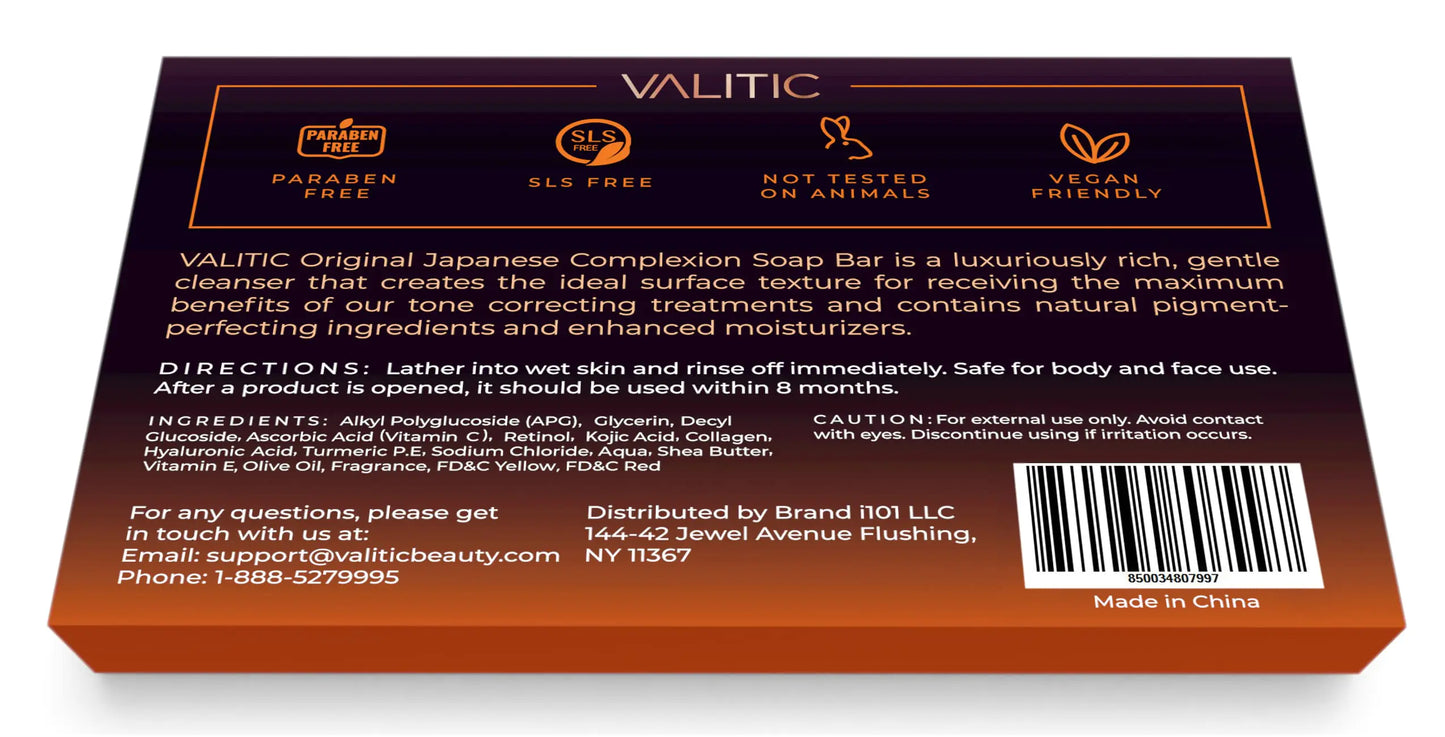 Barra Correctora de Manchas Oscuras Unisex Valitic - Jabón Exfoliante de Cúrcuma