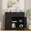 Elegant Wooden Storage Cabinet with Drawers and Shelves