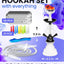Ensemble de Hookah Premium Blanc et Noir avec Deux Tuyaux