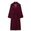 Manteau Maxi à Revers Bordeaux Élégant