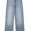 Pantalones de mezclilla de pierna ancha rectos de cintura alta para mujeres