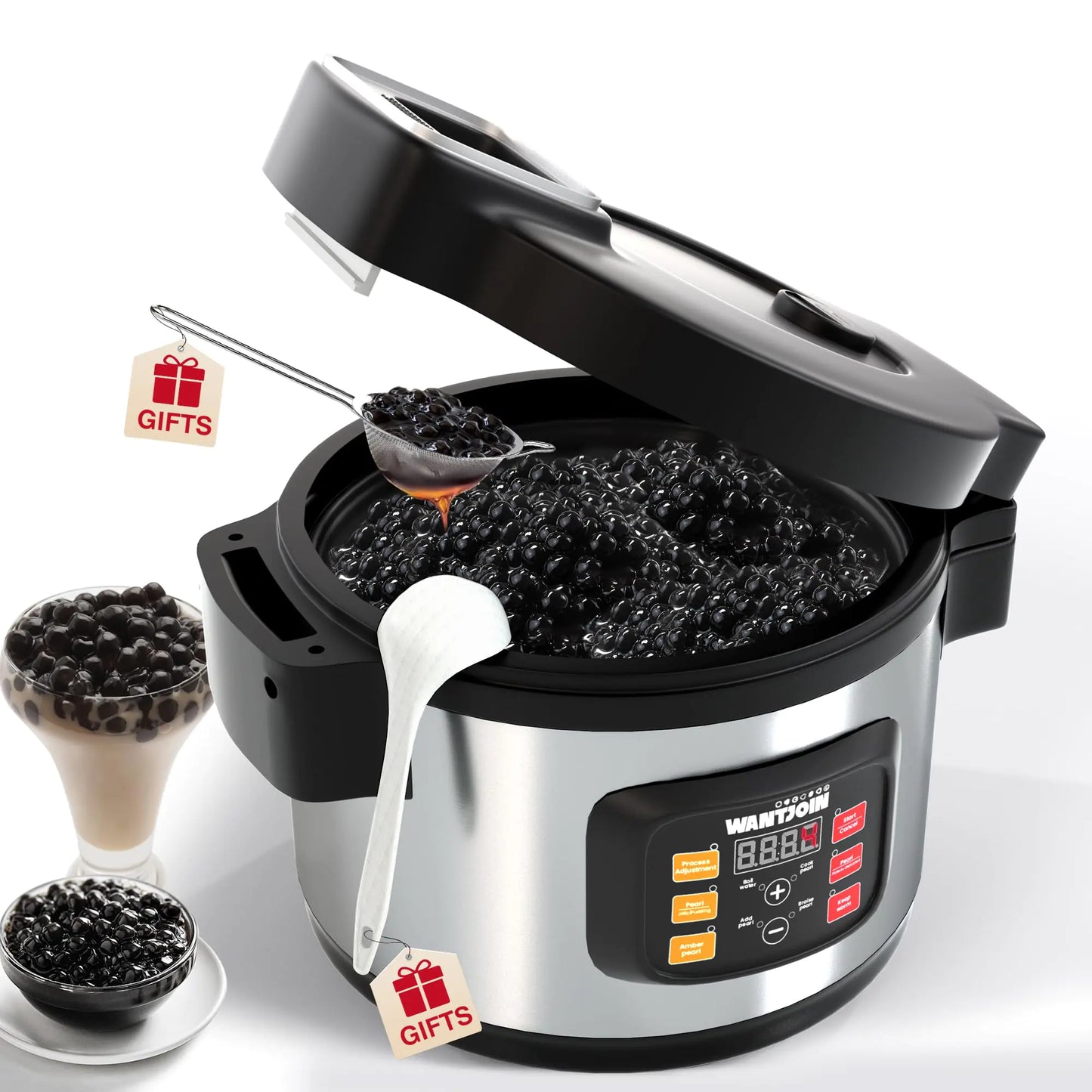 Cuiseur à Boba Commercial WantJoin 12L pour Bubble Tea et Desserts