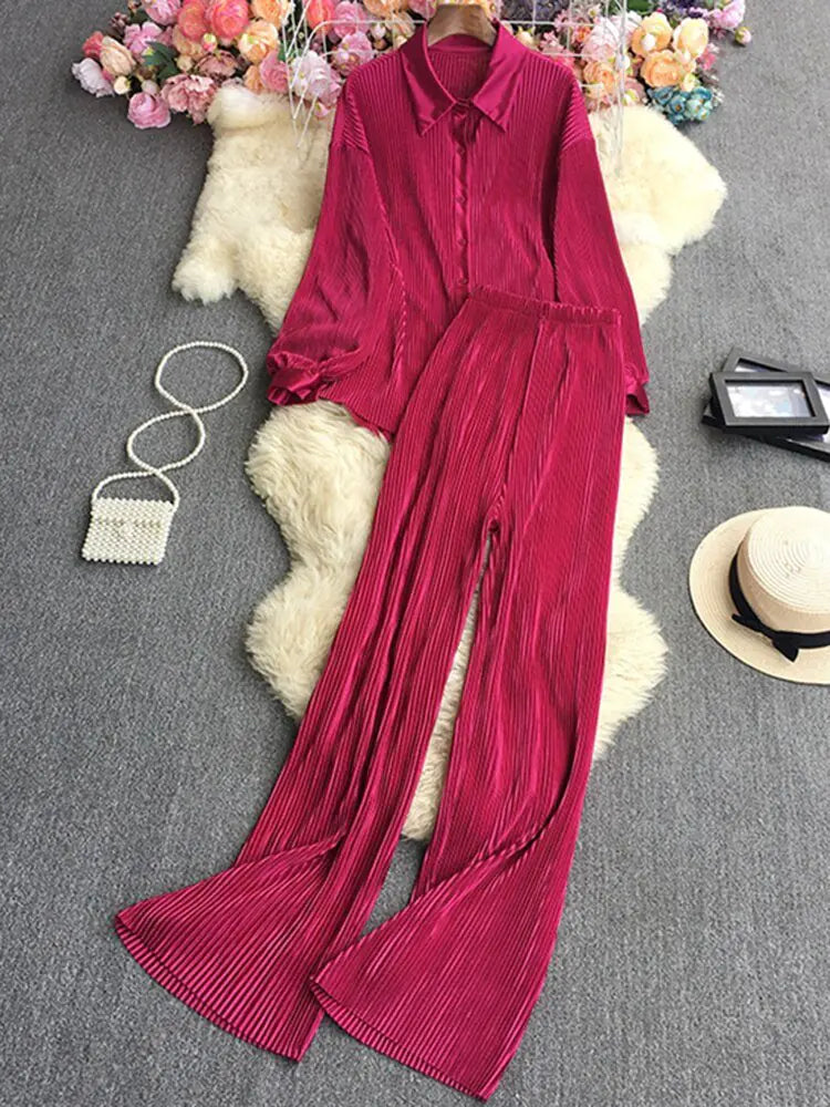 Elegant Pleated Set for Women