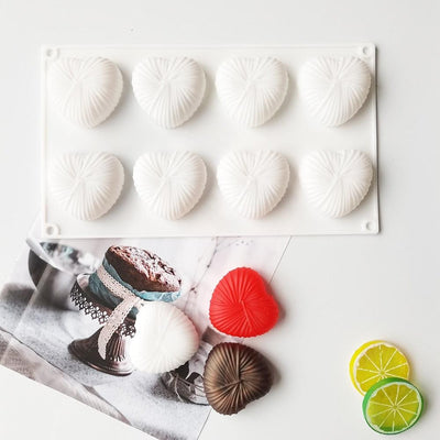 Heart-Shaped Silicone Cake Mold - 8 Cavity Nonstick Bakeware for All Occasions - Korvel