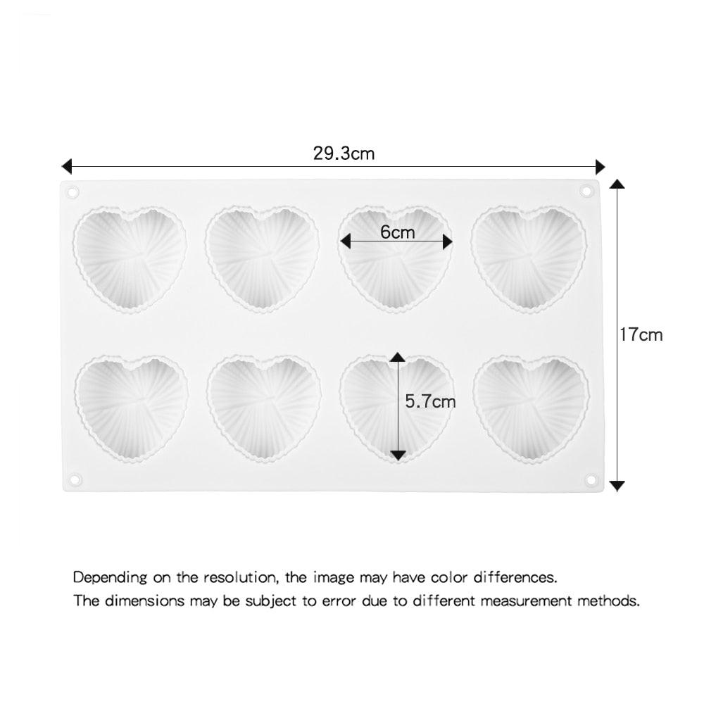 Heart-Shaped Silicone Cake Mold - 8 Cavity Nonstick Bakeware for All Occasions - Korvel