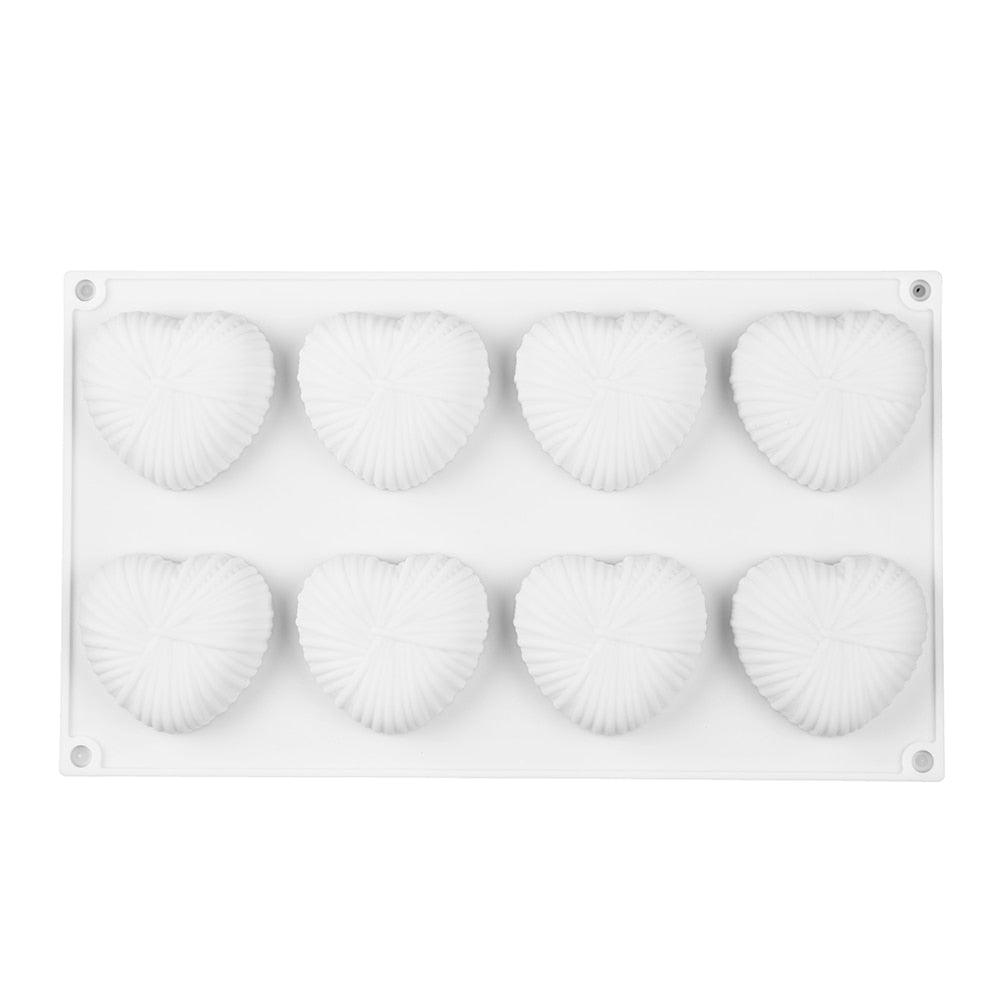 Heart-Shaped Silicone Cake Mold - 8 Cavity Nonstick Bakeware for All Occasions - Korvel