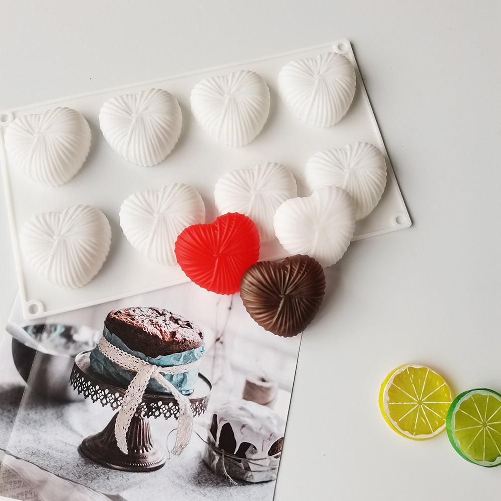 Heart-Shaped Silicone Cake Mold - 8 Cavity Nonstick Bakeware for All Occasions - Korvel