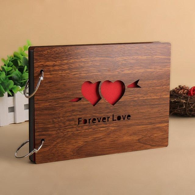 Album photo en bois fait main de 8 pouces - Souvenir personnalisé