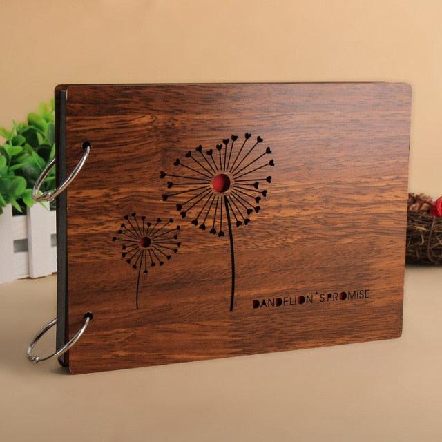 Album photo en bois fait main de 8 pouces - Souvenir personnalisé