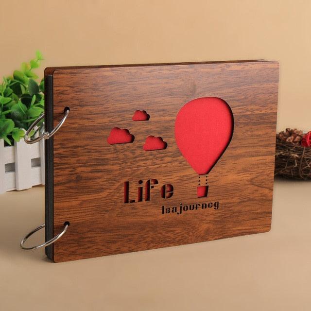 Album photo en bois fait main de 8 pouces - Souvenir personnalisé