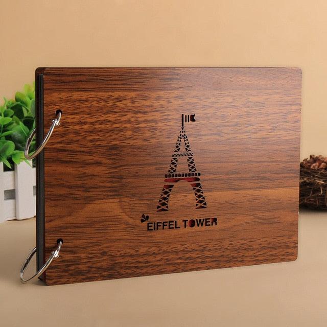 Album photo en bois fait main de 8 pouces - Souvenir personnalisé
