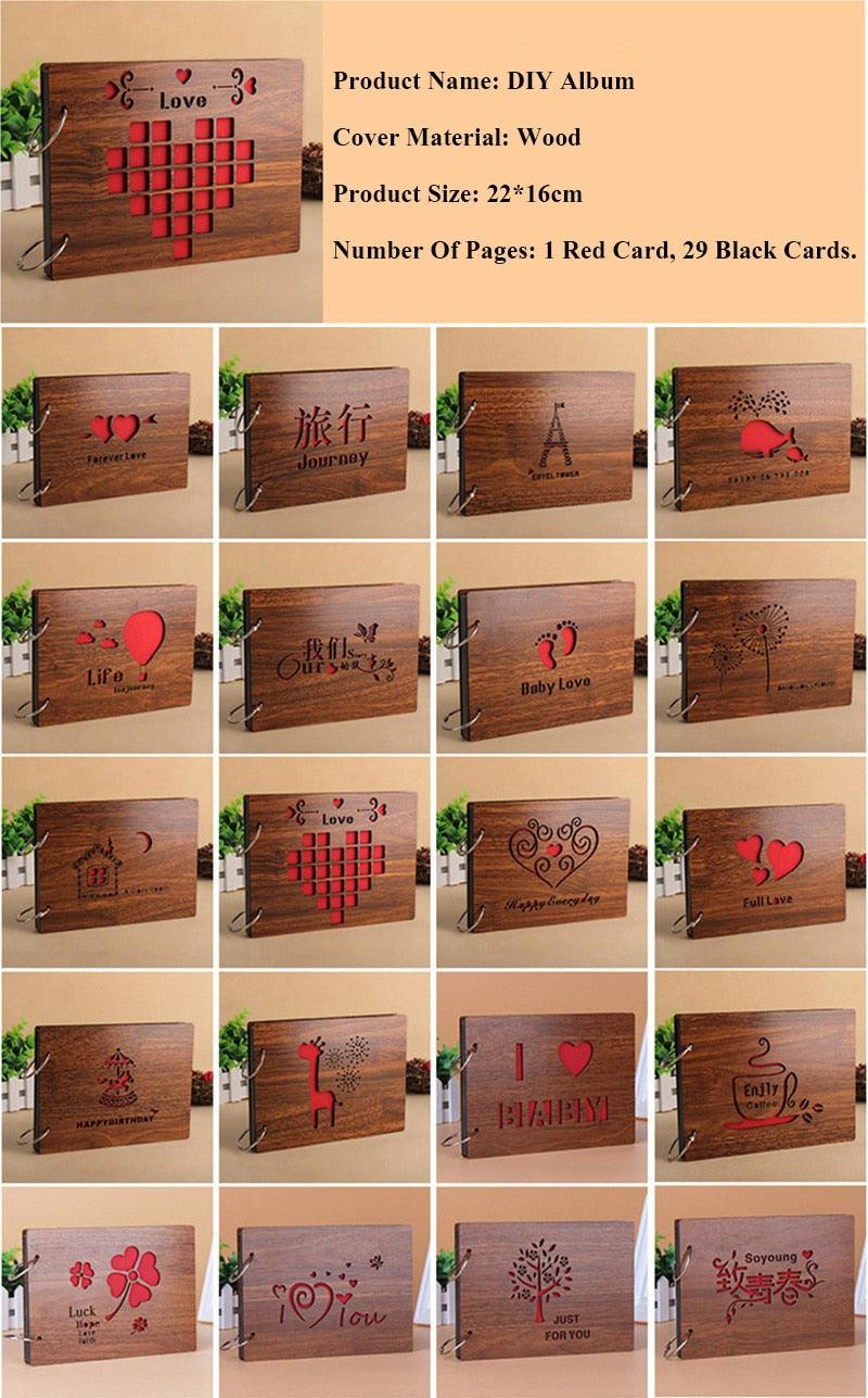 Album photo en bois fait main de 8 pouces - Souvenir personnalisé