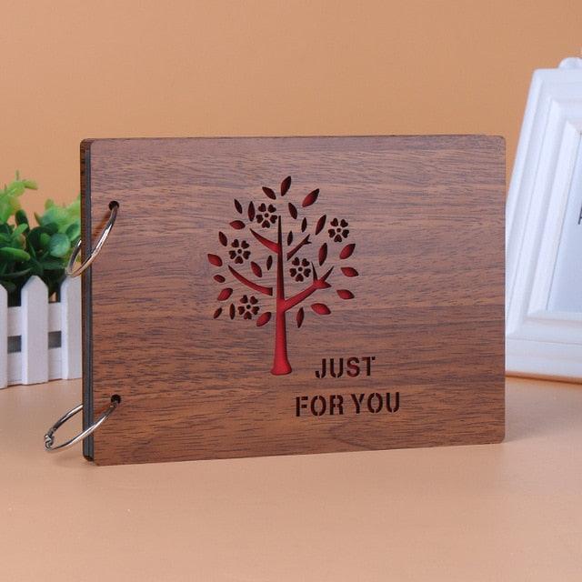 Album photo en bois fait main de 8 pouces - Souvenir personnalisé